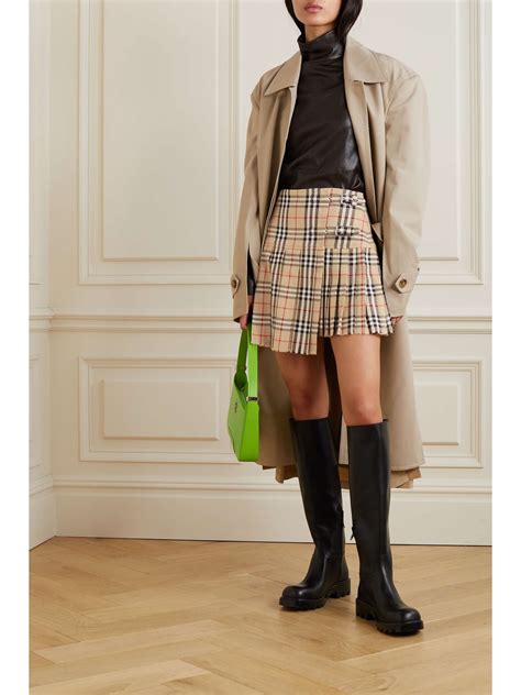 burberry plaid wool skirt|Burberry check wool pleated skirt.